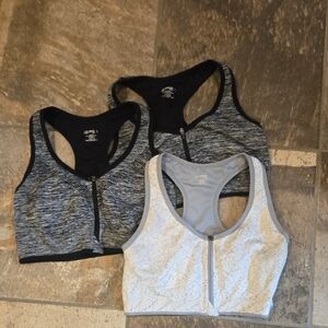 Danskin Gray and Heathered Sports Bra Trio
